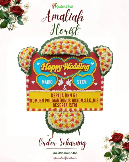 Papan Bunga Pernikahan Cemani